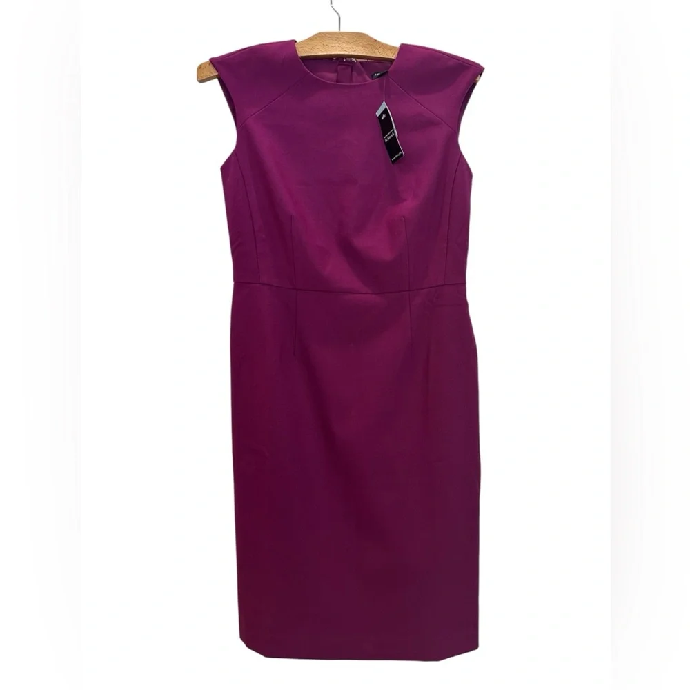 NWT Anne Taylor Plum Cap Sleeve Career wear Dress Size 2P Retail $159 - Picture 3 of 9